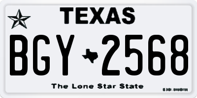 TX license plate BGY2568