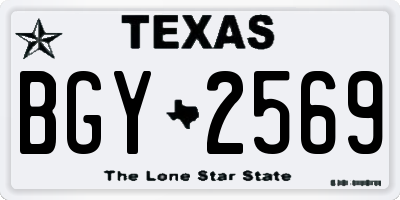 TX license plate BGY2569