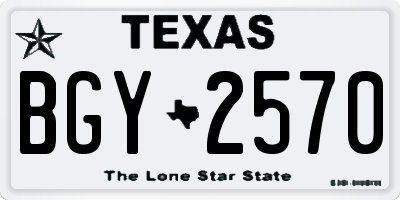 TX license plate BGY2570