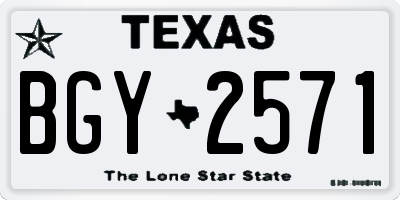 TX license plate BGY2571
