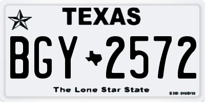 TX license plate BGY2572