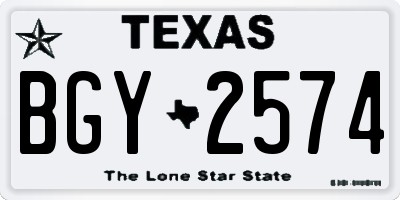 TX license plate BGY2574