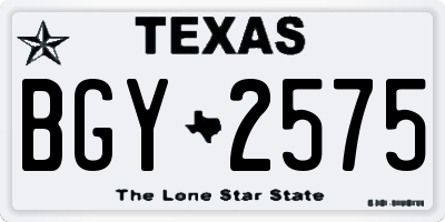 TX license plate BGY2575