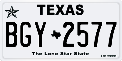 TX license plate BGY2577