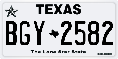 TX license plate BGY2582