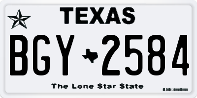 TX license plate BGY2584