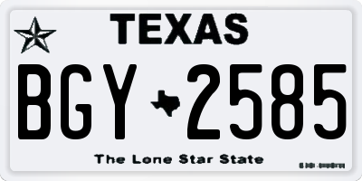 TX license plate BGY2585