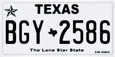 TX license plate BGY2586