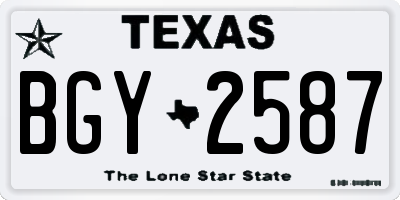 TX license plate BGY2587