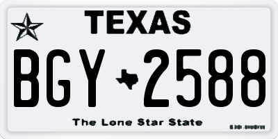 TX license plate BGY2588