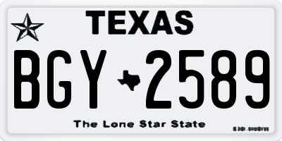 TX license plate BGY2589