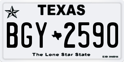 TX license plate BGY2590