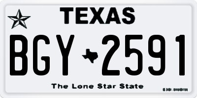 TX license plate BGY2591