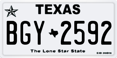 TX license plate BGY2592