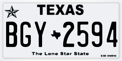 TX license plate BGY2594