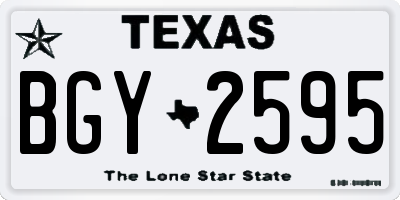 TX license plate BGY2595