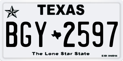 TX license plate BGY2597
