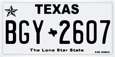 TX license plate BGY2607