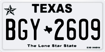 TX license plate BGY2609