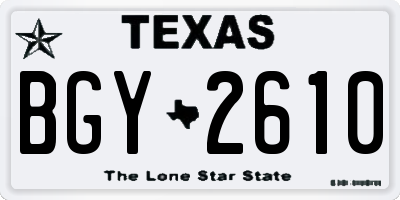 TX license plate BGY2610