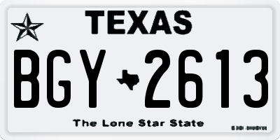 TX license plate BGY2613