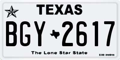 TX license plate BGY2617