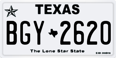 TX license plate BGY2620