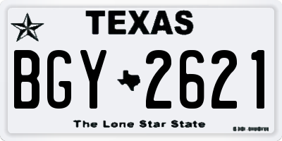 TX license plate BGY2621