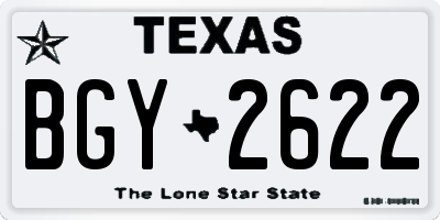 TX license plate BGY2622