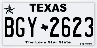 TX license plate BGY2623