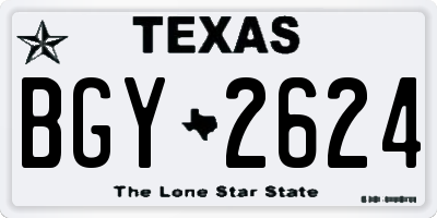 TX license plate BGY2624