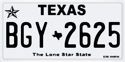 TX license plate BGY2625