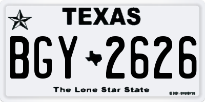 TX license plate BGY2626