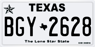 TX license plate BGY2628