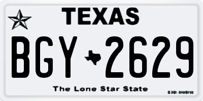 TX license plate BGY2629