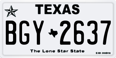 TX license plate BGY2637