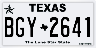 TX license plate BGY2641