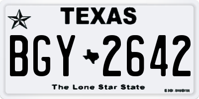 TX license plate BGY2642