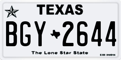 TX license plate BGY2644