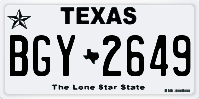 TX license plate BGY2649