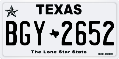 TX license plate BGY2652