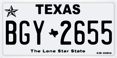 TX license plate BGY2655