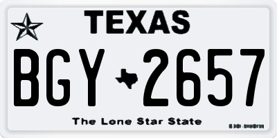 TX license plate BGY2657