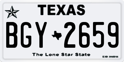 TX license plate BGY2659