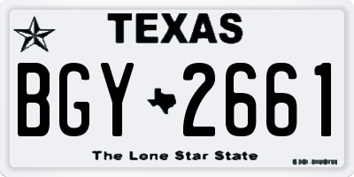 TX license plate BGY2661