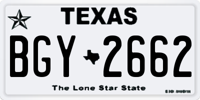 TX license plate BGY2662