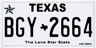 TX license plate BGY2664