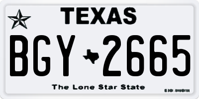 TX license plate BGY2665