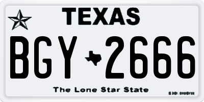 TX license plate BGY2666