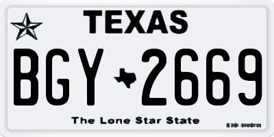 TX license plate BGY2669